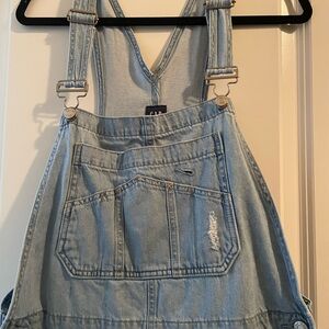 Gap Light Blue Denim Overalls Shorts